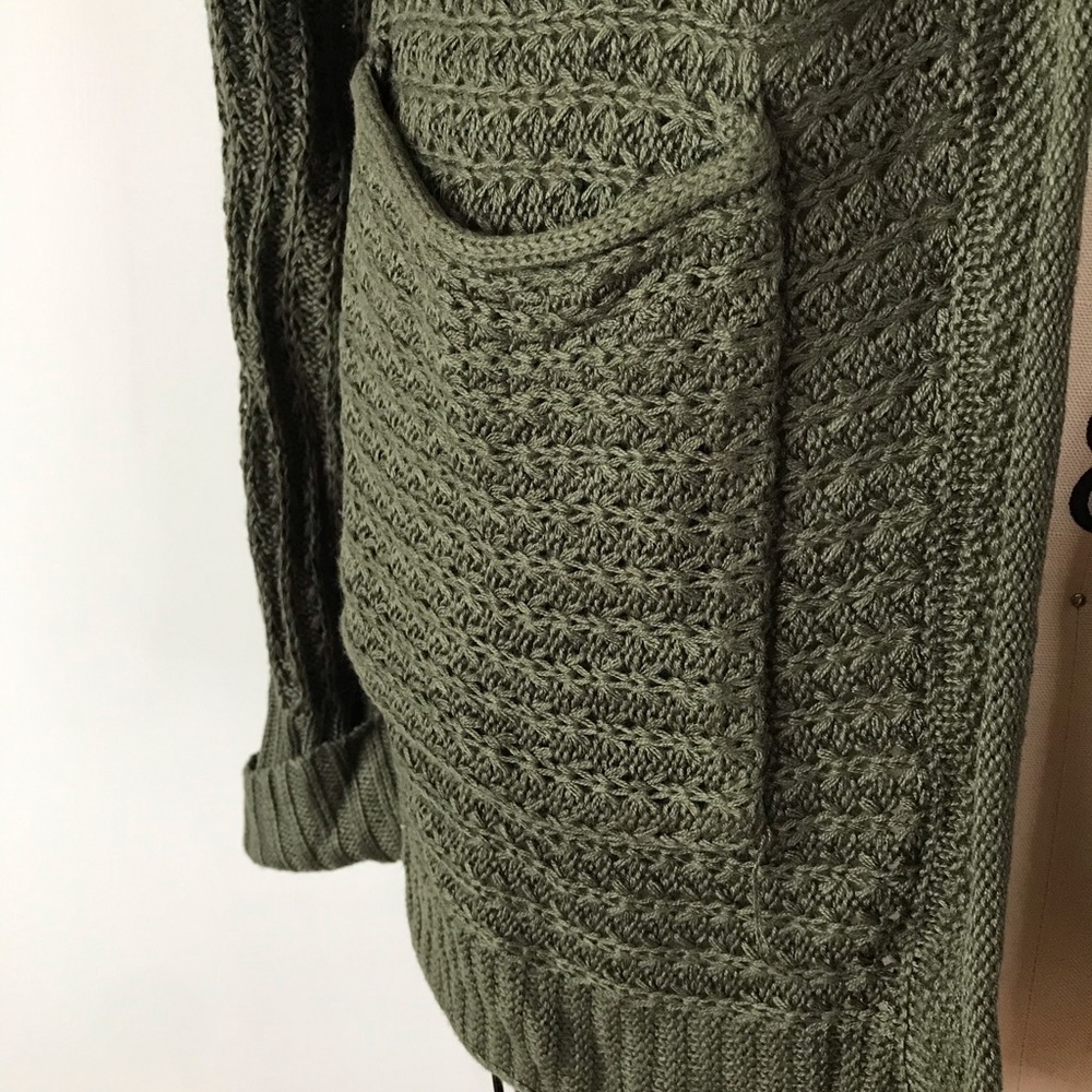 Stitch Fix Pinque Forest Olive Green Cardigan Long - Picture 5 of 6